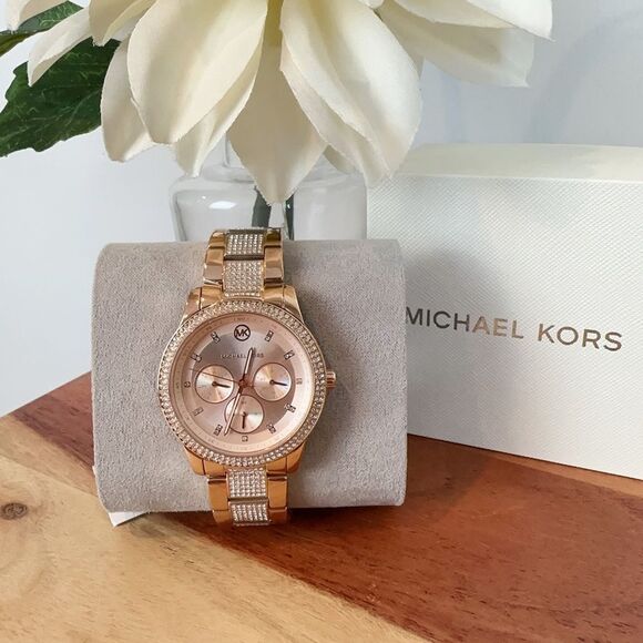 NWT Michael Kors Tibby Multifunction Rose Gold-Tone Stainless Steel Watch - Picture 1 of 9